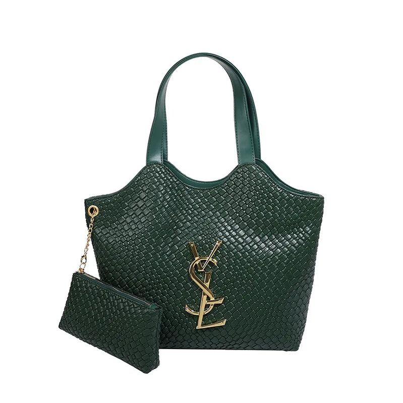 Large Tote Bag for Women,Big Woven Shopper, Fashionable Work Bag, Spacious Laptop Purse for Commute, Shoulder & Underarm Handbag