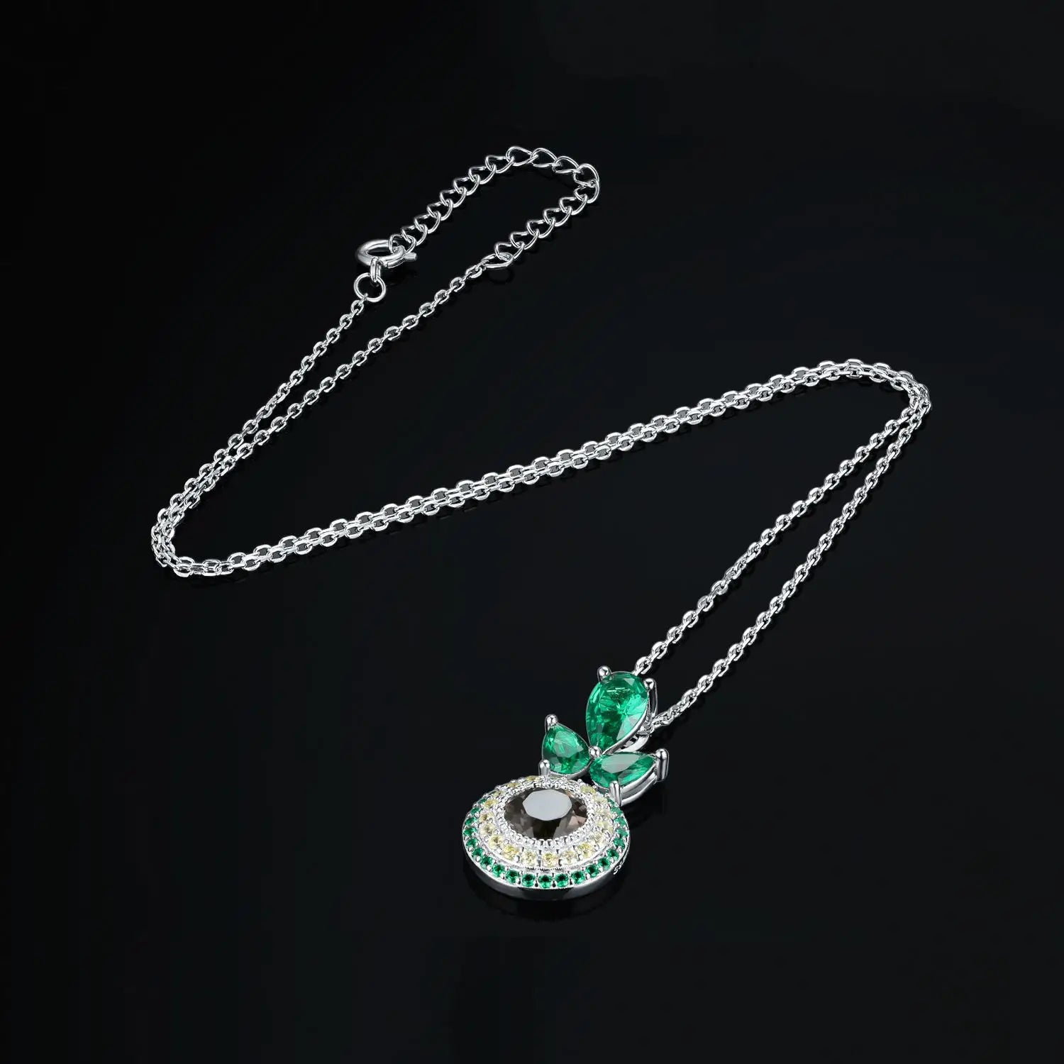 JewelryPalace New Arrival Avocado 4.5ct Natural Smoky Quartz 925 Sterling Silver Pendant Necklace for Woman Trendy Gift No Chain