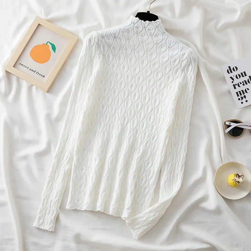 Cashmere Turtleneck Women Sweaters Slim Tops Autumn Winter Warm Pullover Office Lady Knitted T-shirts Jumper Soft Pull Female