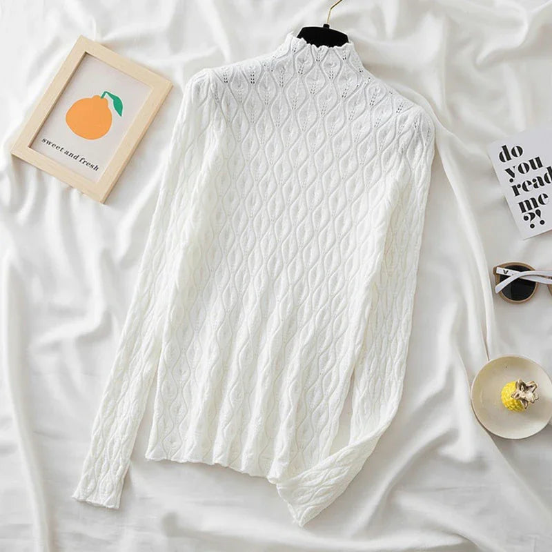 Cashmere Turtleneck Women Sweaters Slim Tops Autumn Winter Warm Pullover Office Lady Knitted T-shirts Jumper Soft Pull Female