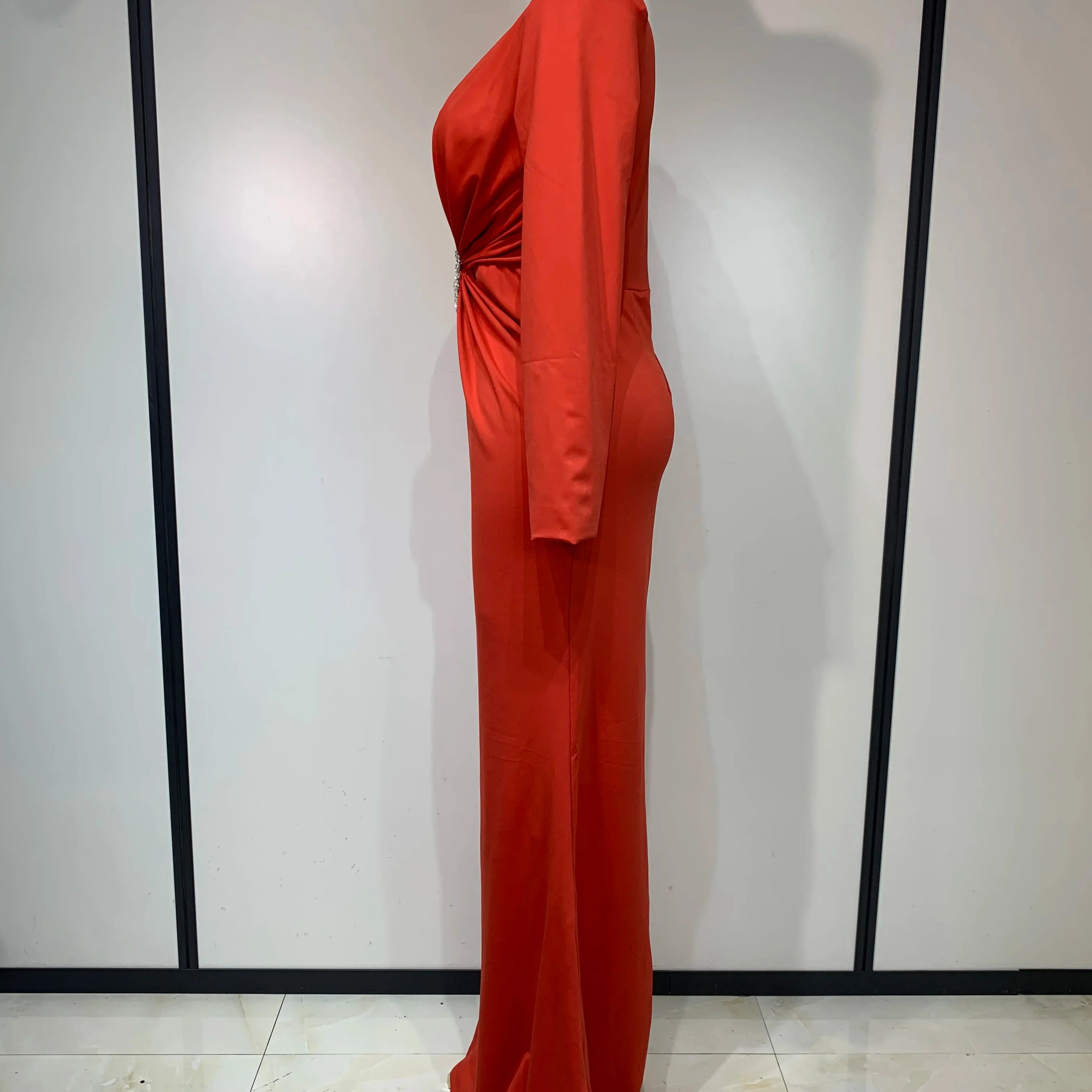 Women Sexy Deep V Neck Long Sleeves Maxi Dresses Celebrity Elegant Evening Party Luxury Birthday Wedding Guest Cocktail Gowns