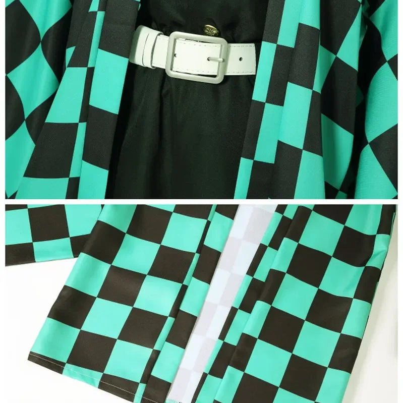 Tanjirou Kamado Costume Anime Cosplay Men Kimono Uniform Halloween Party Demonias Women Clothes Kids