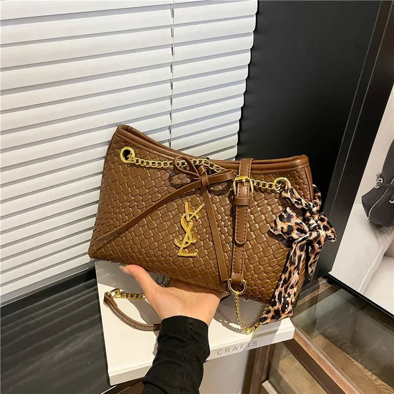 Popular Leather Crossbody Bag for Women Luxury Brand Famous Designer Classic Elegant Tote Bag with Strap
