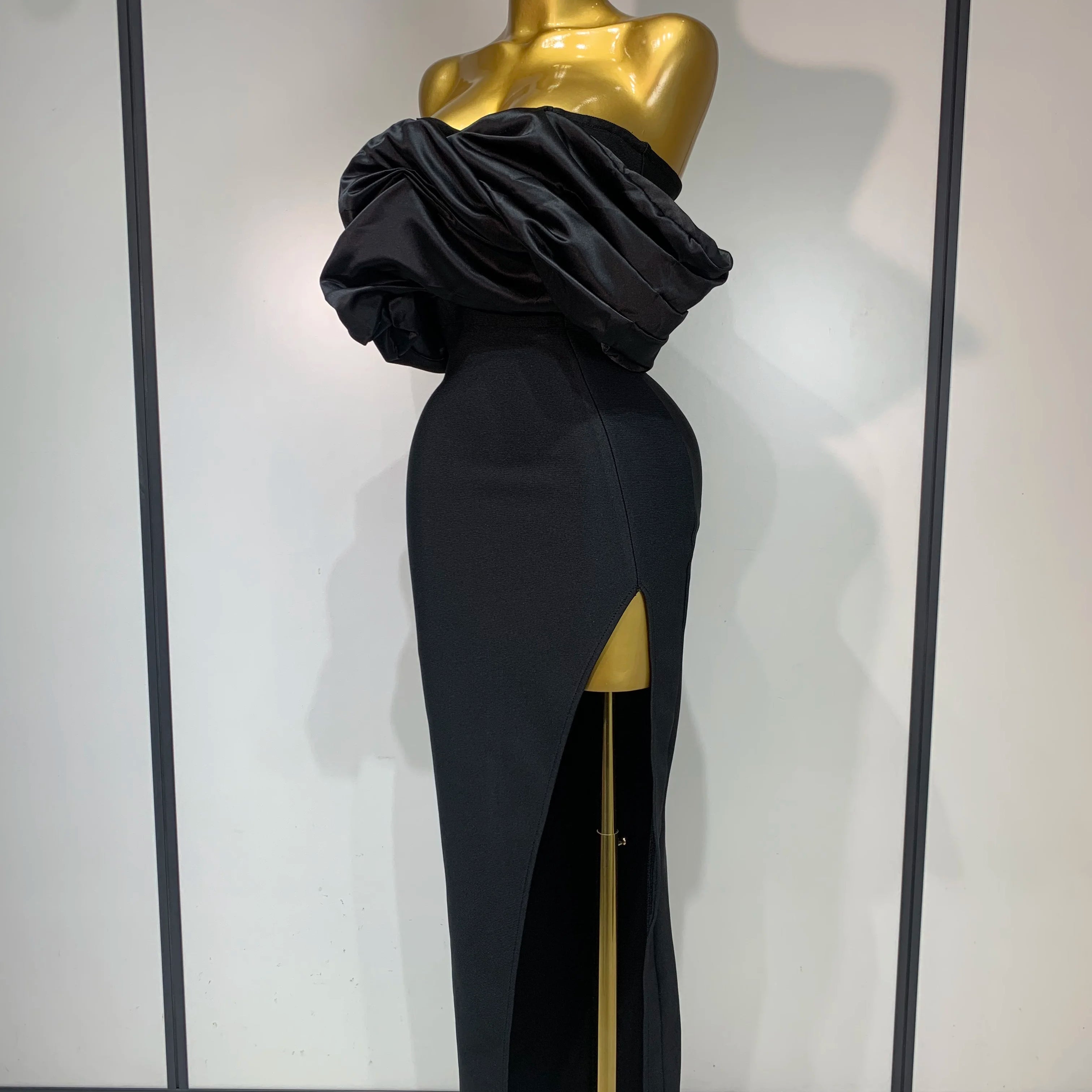 Women Sexy Off Shoulder Satin Patchwork Ruched Bodycon Bandage Dress Elegant wedding Guest Dress Evening Party Birthday Dress