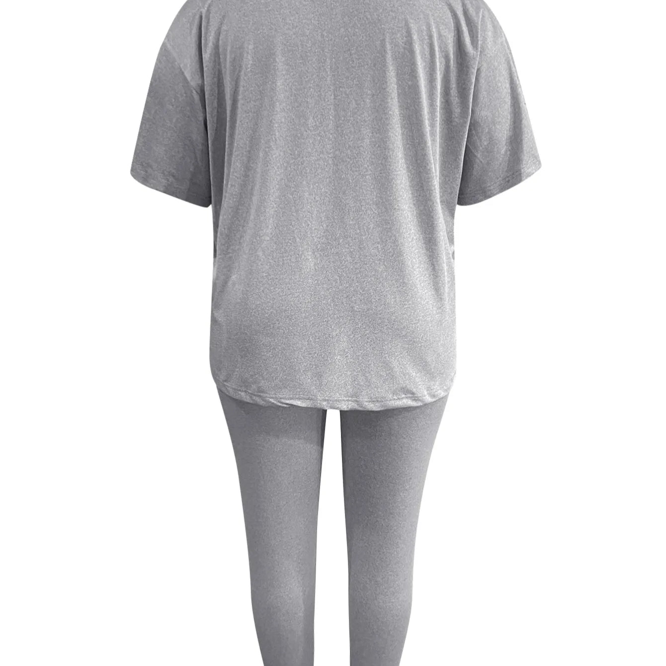 LW Plus Size Two pieces sets Print Pants Set Spring summer casual short sleeve T-shirt + trousers women matching tracksuit set