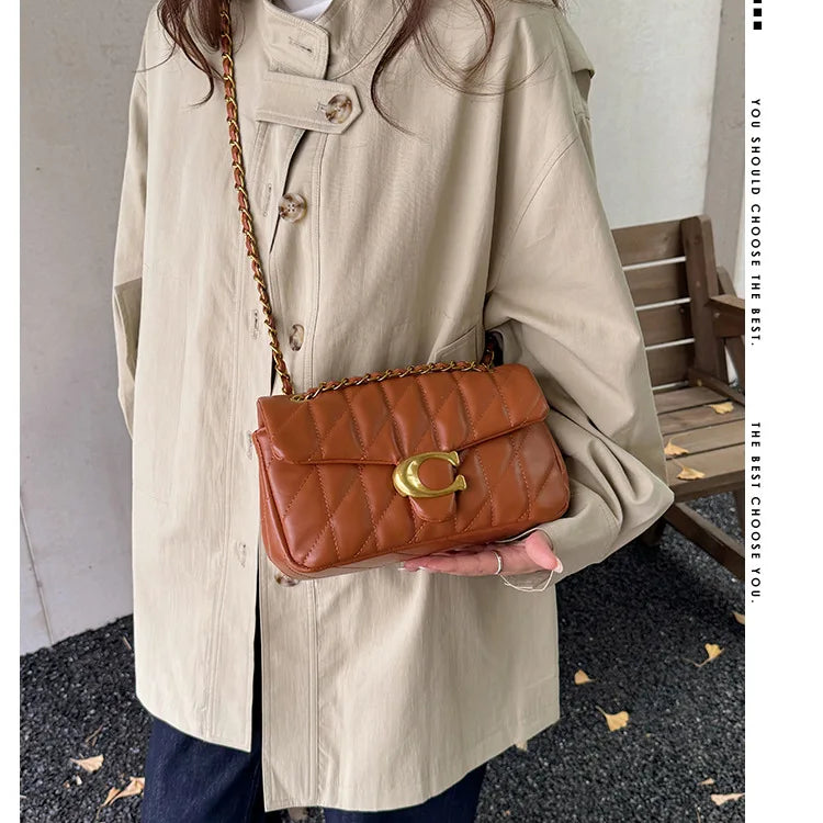 ‌2025 Luxury Quilted Crossbody Bag for Women, Chic Chain Strap Small Purse, Elegant Evening Casual Shoulder Bag