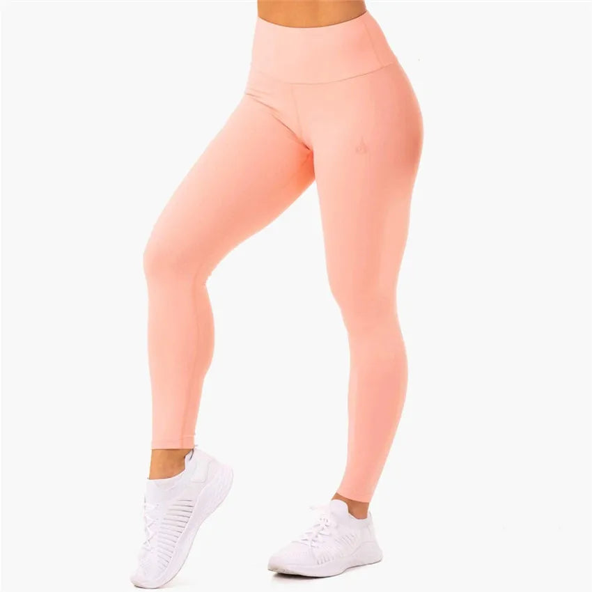 1PCS Nylon Yoga Sets Women Fitness One Shoulder Sport Bra Scrunch Booty Yoga Pants Fitness Leggings Women Workout Set pink pant