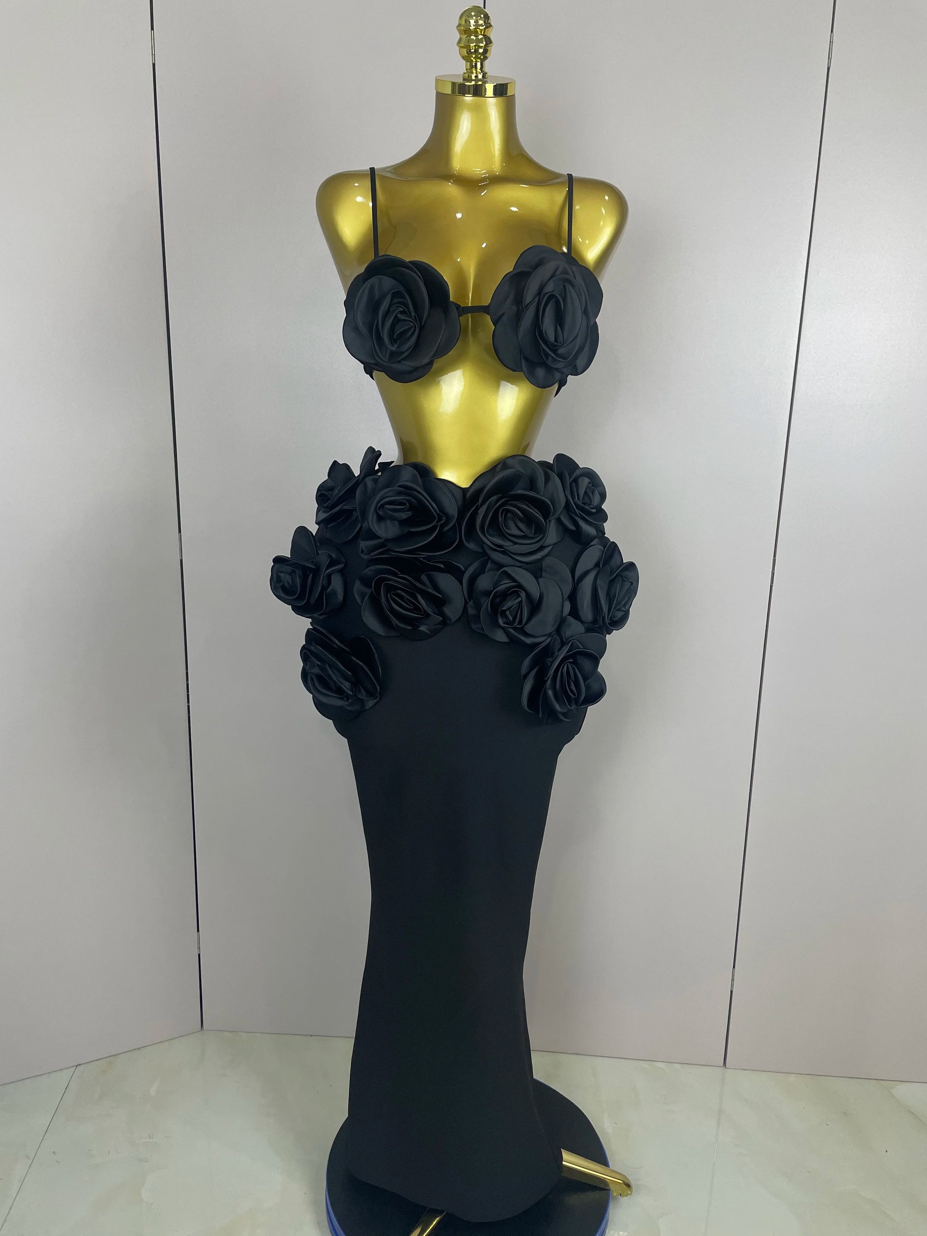 Sexy Camisole Floral Bandage Long Skirts 2-Piece Set 2025 Women Celebrity Elegant Party Cocktail Prom Gown Nightclub Outfit