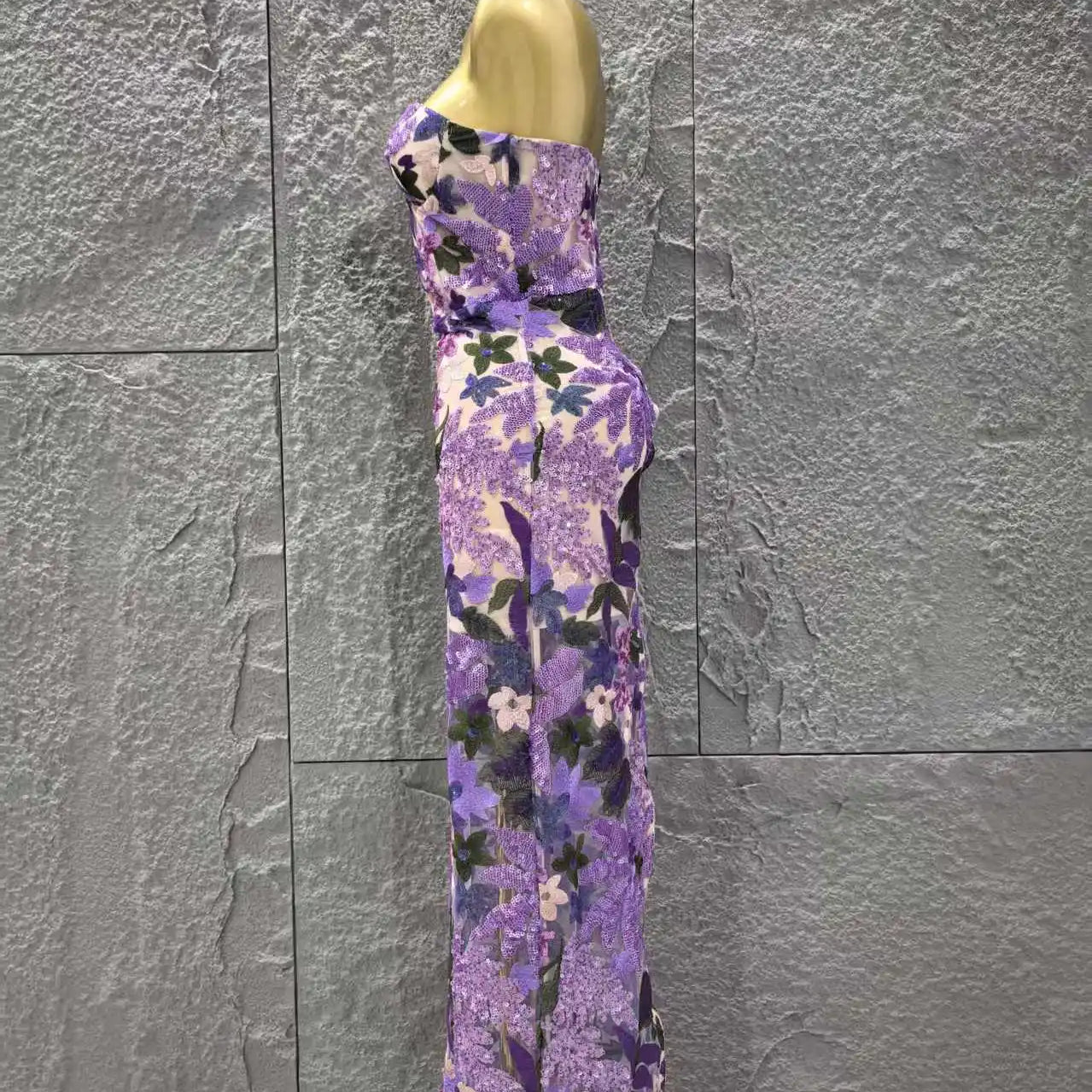 High Quality Women Sexy Strapless Embroidery Bodycon Long Dress Celebrate Evening Party Vacation Girls' Birthday Outfit