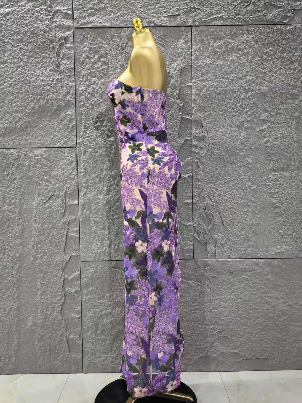 High Quality Women Sexy Strapless Embroidery Bodycon Long Dress Celebrate Evening Party Vacation Girls' Birthday Outfit