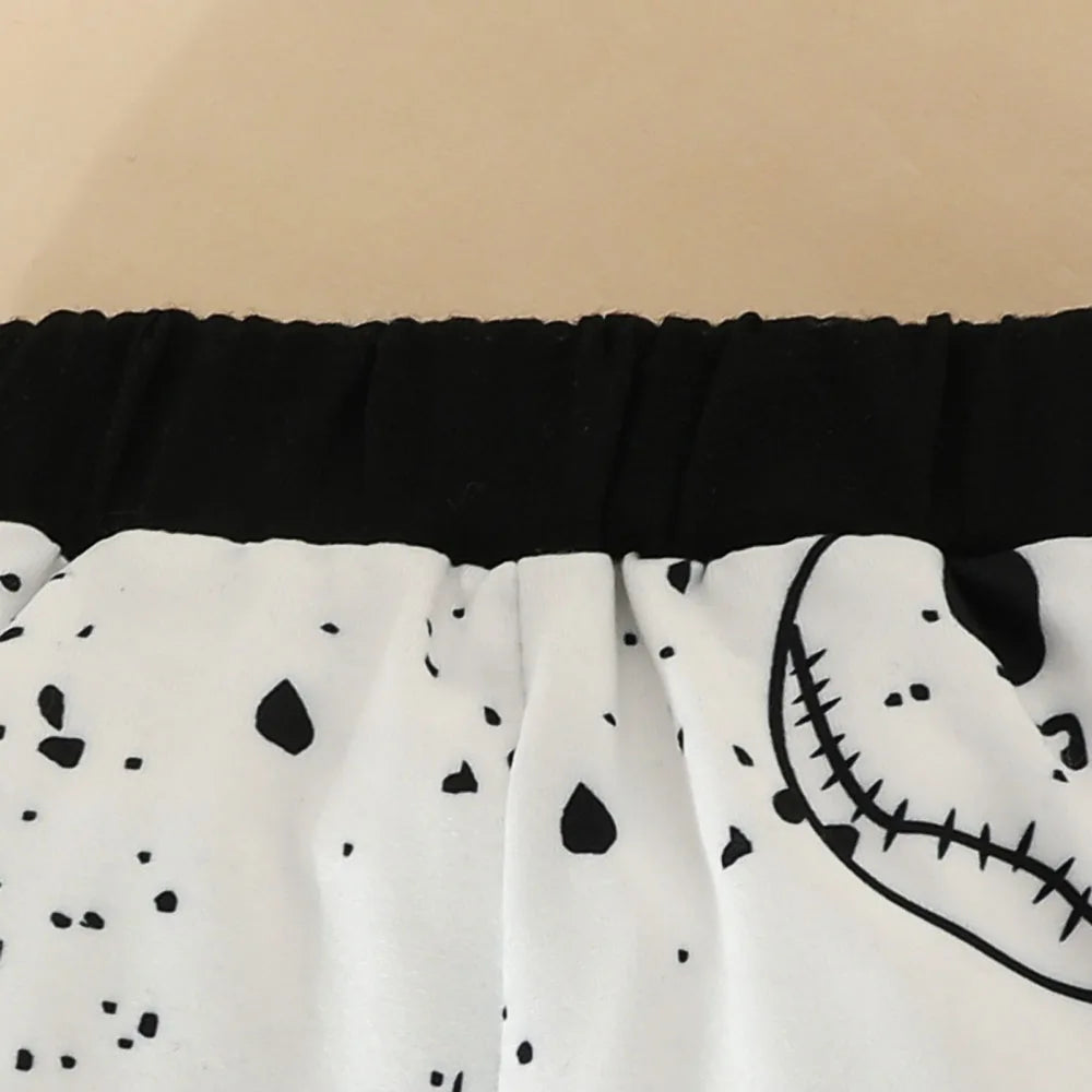 Halloween Baby Boy 2Pcs Outfits Grimace Letter Printing Hooded Long-sleeved Top and Bodysuit Elastic Pants set Fall Clothes