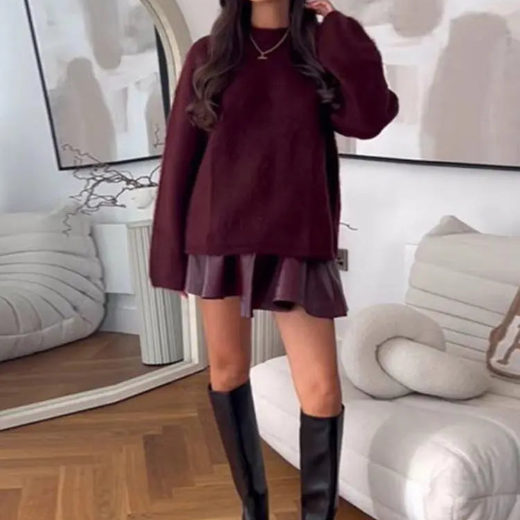 Women's Solid Turndown Collar Single-breasted Coat Casual Long Sleeves Burgundy Women Coat New Fall Winter Office Lady Outerwear Beige