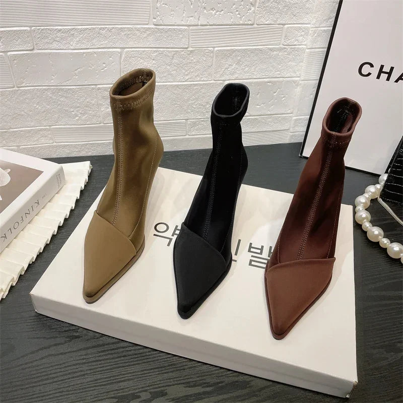 New Shoes for Women Autumn/winter Fashion Pointed Toe Stiletto Modern Women's Boots High Quality Hot Sale Short Boots
