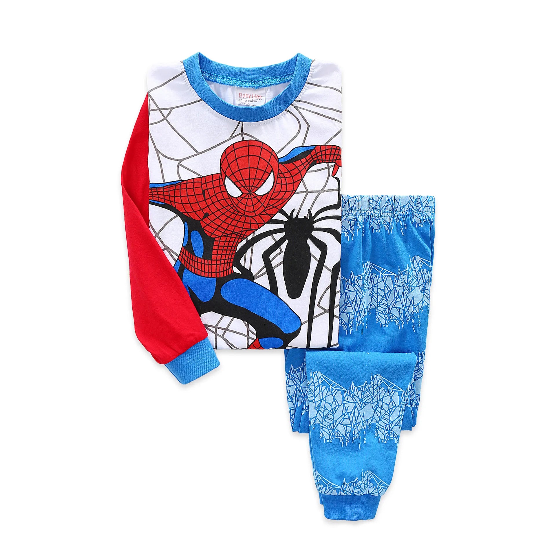 Children's Pyjamas Spiderman Iron Man Set Kids Sleepers Hero Collection Set Boys Girls Cartoon Long Sleeve Sleepwear 2-7T
