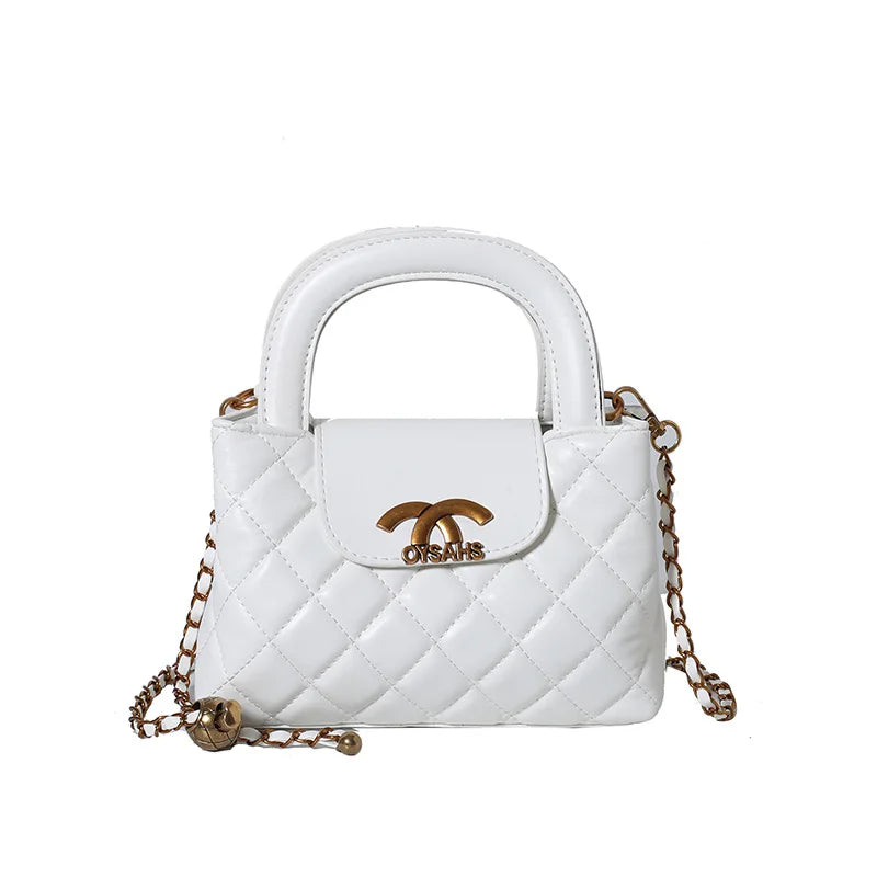 Textured Rhombus Chain Bag Women's 2025 New Spring Fashion Shoulder Bag Commuter Casual Messenger Bag Bag Bag