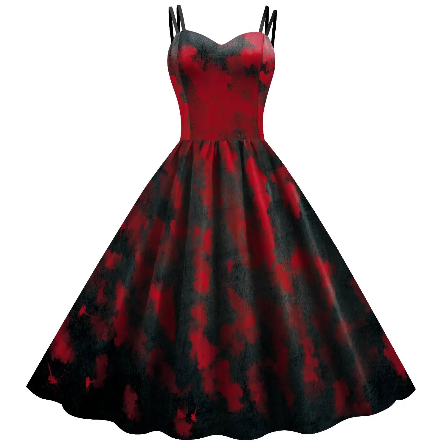 Fancy Skeleton Halloween Women Dress Girl Carnival Party Dresses Female Goth Horror Costume Rockabilly Dress B361-1015