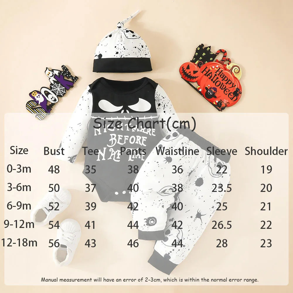 Halloween Baby Boy 2Pcs Outfits Grimace Letter Printing Hooded Long-sleeved Top and Bodysuit Elastic Pants set Fall Clothes