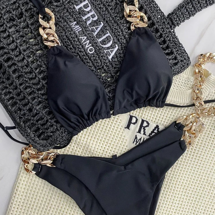 RUOTONGSEPT New Sexy Bikini 2023 Triangle Bathing Suit for Women Brazilian Bikini Set 2-piece Halter Swimwear Push Up Swimsuit F06