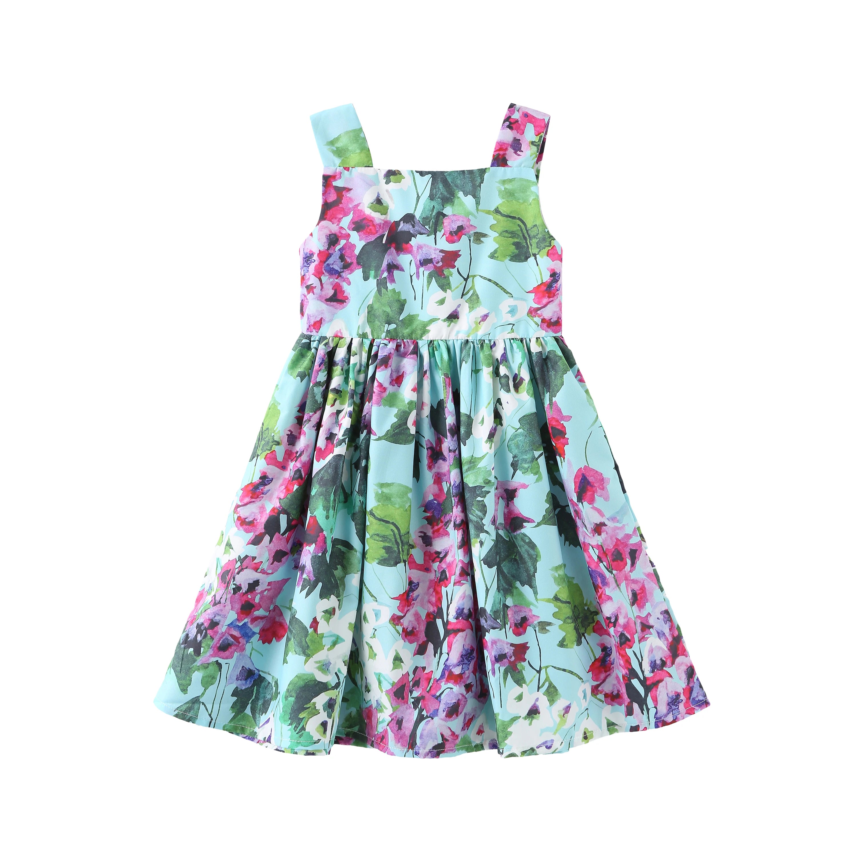 Long Sleeve Dress Girl Dress 2024 Autumn Winter Floral Print Toddler Girl Dresses Kids Clothes Children Dress with Bag 755