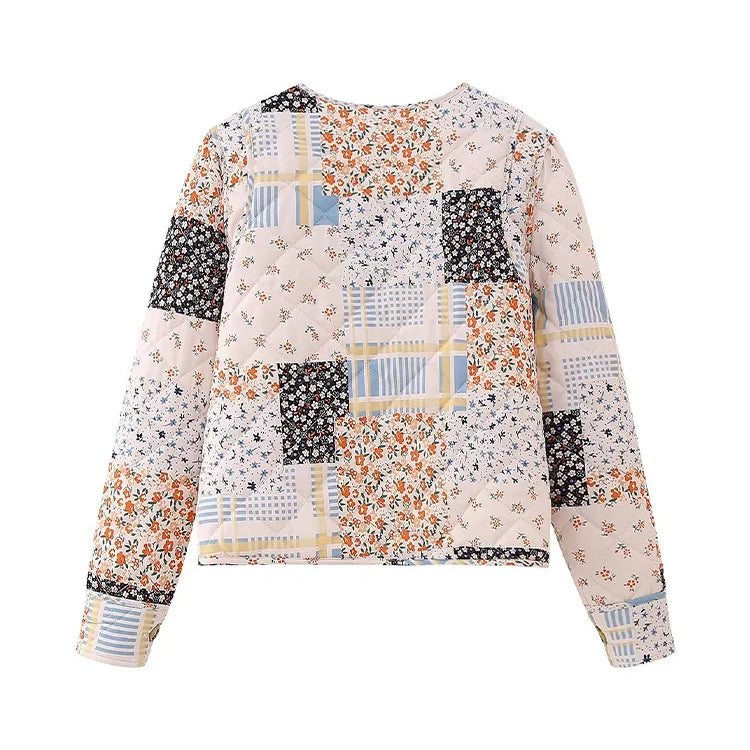 Willshela Women Fashion With Pockets Printed Single Breasted Jackets Vintage O-Neck Long Sleeves Female Chic Lady Outfits