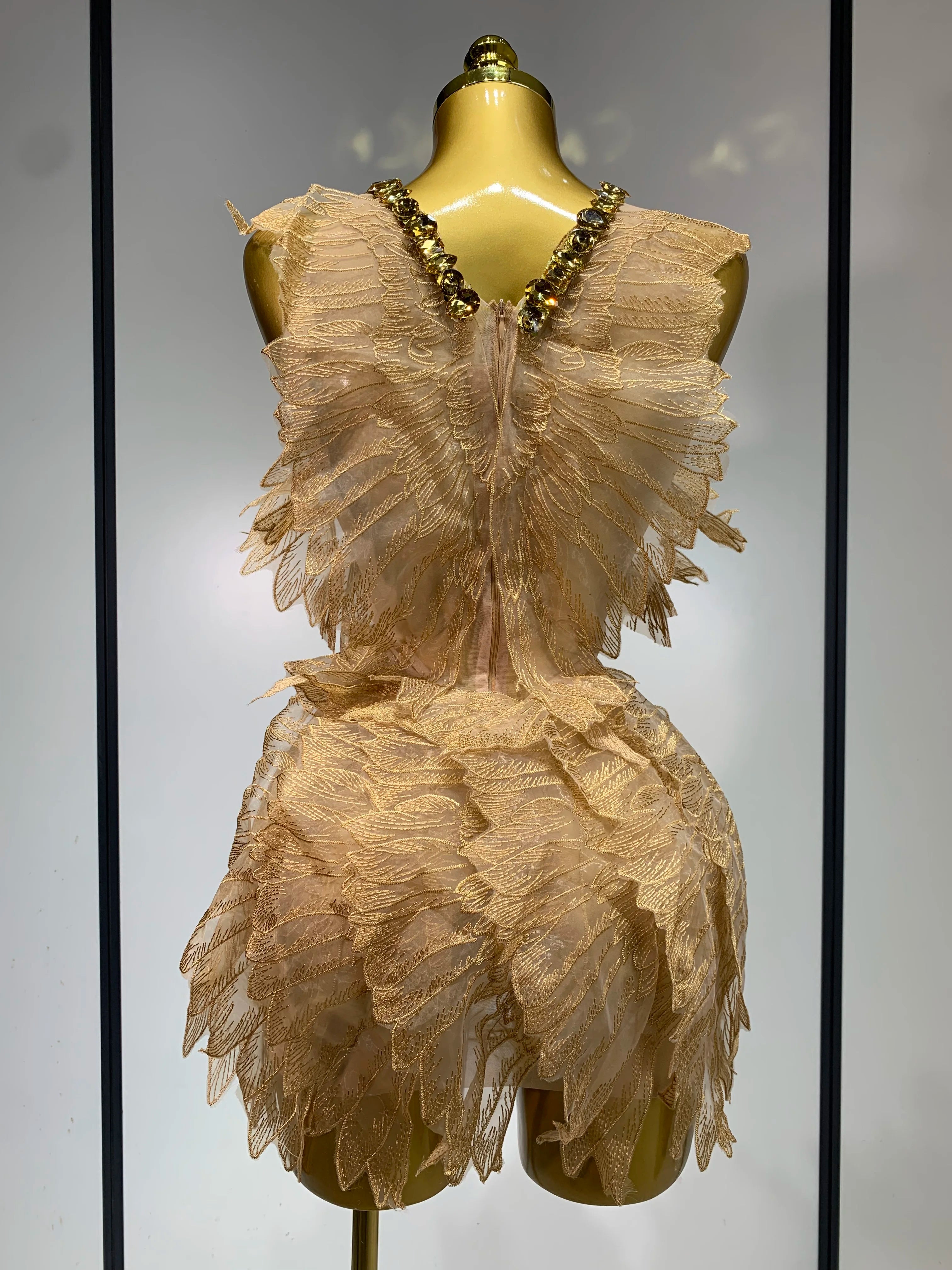 Women Sexy Mesh See Though Crystal Bodycon Mini Dress Celebrate Birthday Party Nightclub Hotwife Outfit Singer Stage Costume