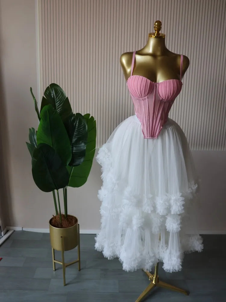 CM.YAYA Women's Dress Set Sleeveless Strap Tops and Pleated Tiered Skirts Suit Elegant Vacation Birthday Two 2 Piece Set Outfits