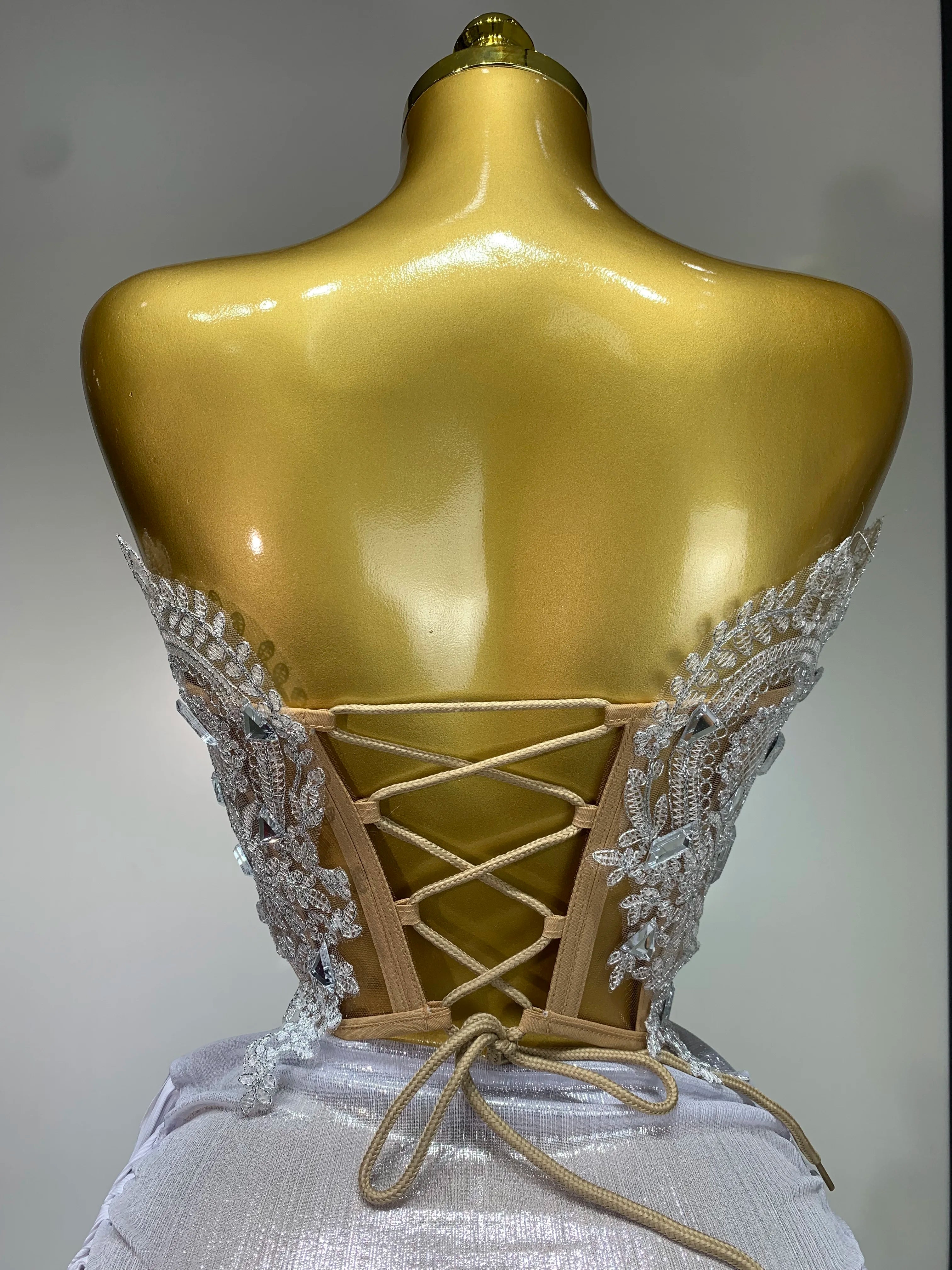 est 2025 Sparkly Blue Crystals Sequins Sexy Strapless Short Dress for Women Party Birthday Nightclub Singer Dancer Stage Wear