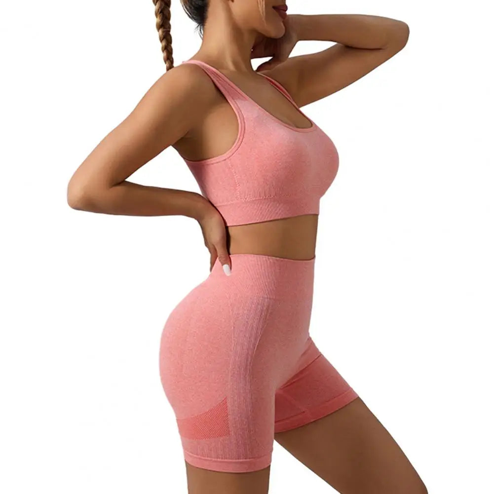 Women Sports Suit Yoga Outfit Exercise Set for Women High Waist Leggings Sports Bra Fitness Outfit for Gym Workout Yoga Bra Pink China
