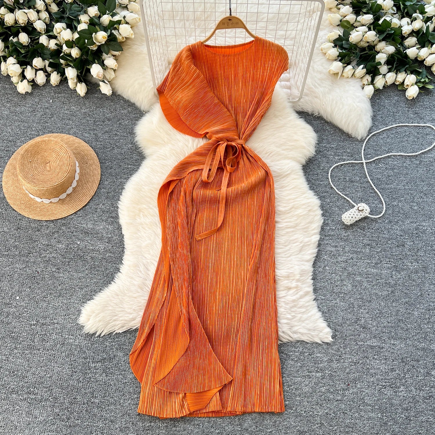 Chic asymmetrical sweet Spliced  Elegant Korean Fashion Fairy Dresses Sexy High Waist A-line Vestidos Summer Women Vacation