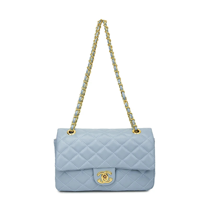 Luxury design chain strap crossbody bag, handheld small square bag, fashionable zipper wallet, women's shoulder bag