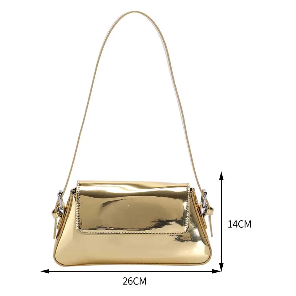 Luxury Designer Handbags for Women Laser Armpit Bag Brand Shoulder Bag Silver Chic Female Top Handle Bag Shopper Tote Bag Purse Gold
