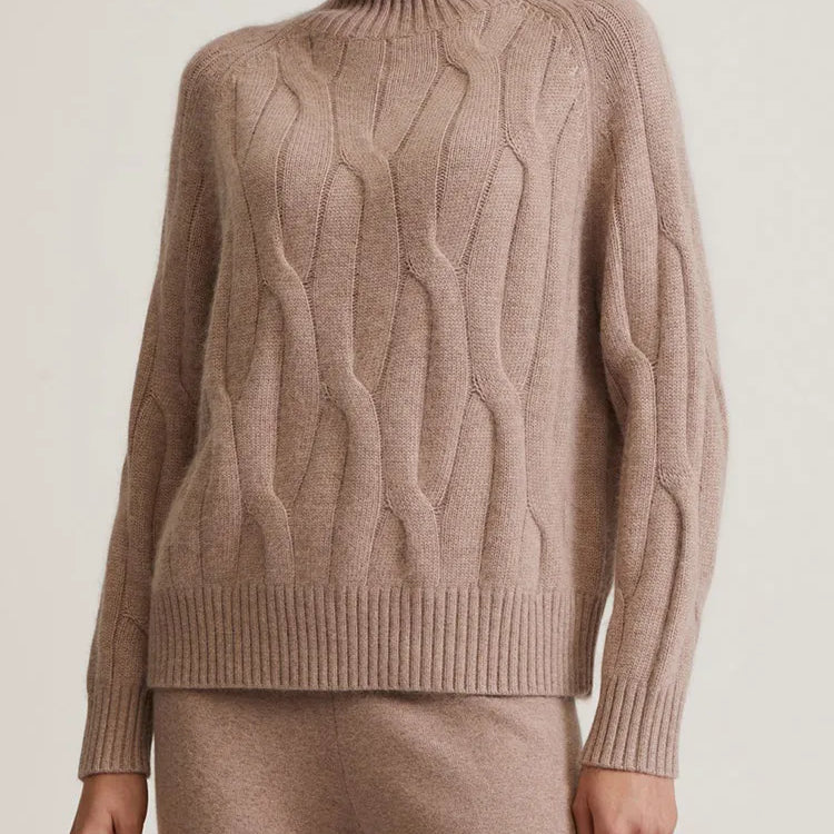 Knitted Pullover Sweater Turtleneck Women Elegant Oversized Thick Jumpers Autumn Warm High Neck Women Sweater Oversize Pullover Camel Top One Size