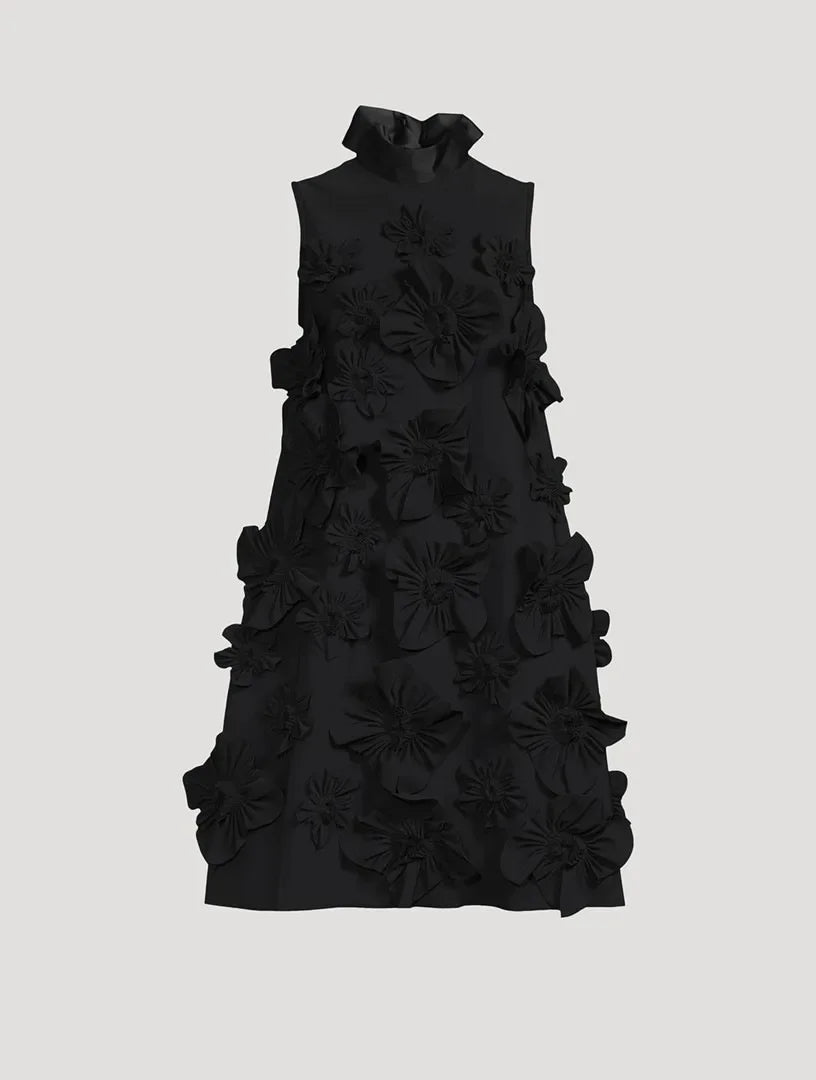 Elegant Ladylike Short Skirt Heavy Embroidery Splicing Belted Dress Women's Fashion Spring Arrival Sleeveless Dress