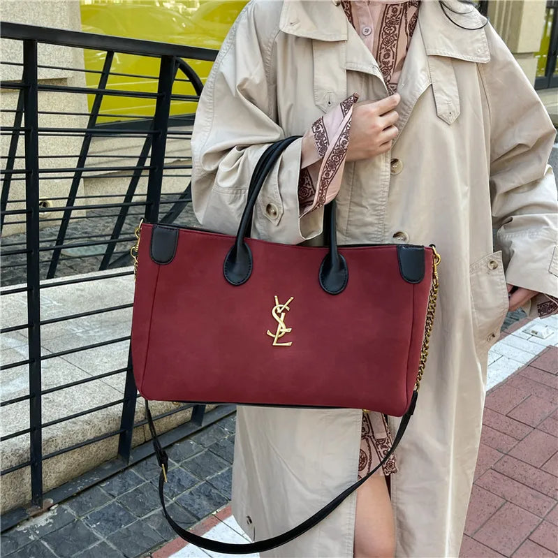 Vintage Style Women Luxury Crossbody Bag Luxury Leather Shoulder Tote High End Handbag Classic