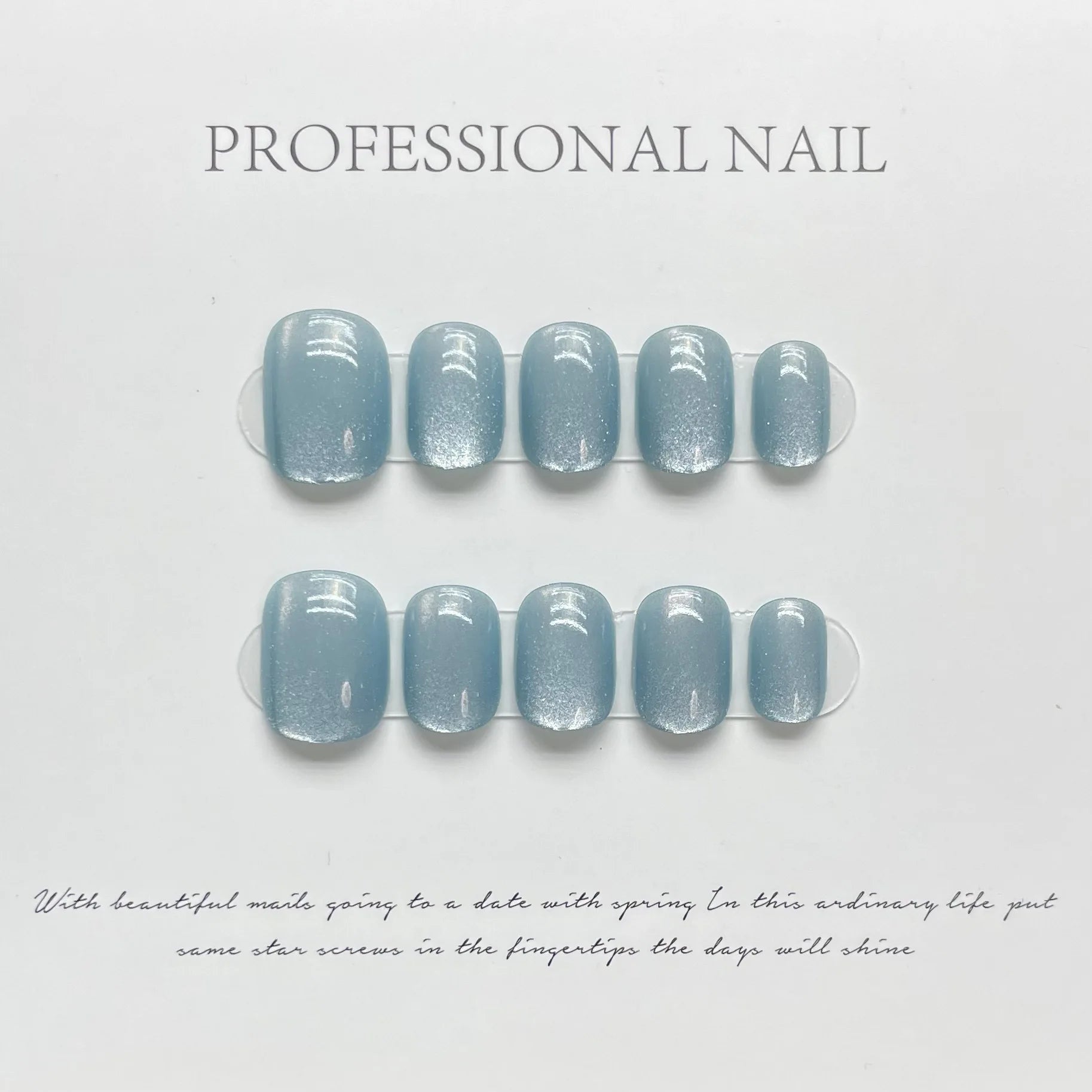 10pcs Dopamine Handmade False Nail Wearable Purple Aurora Cat's Eye Nails Tip Solid Color Short Square Round Press on Fake Nails