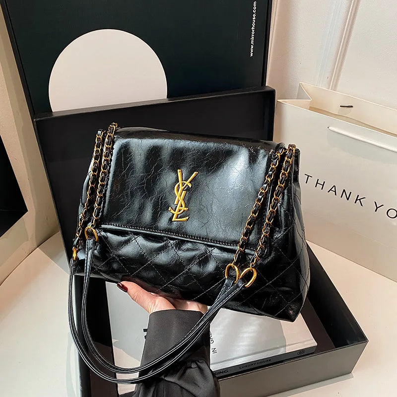 2025 New Chanel-Style Chain Bag for Women - Spacious Crossbody Purse with Shoulder Strap, Elegant Minimalist Design