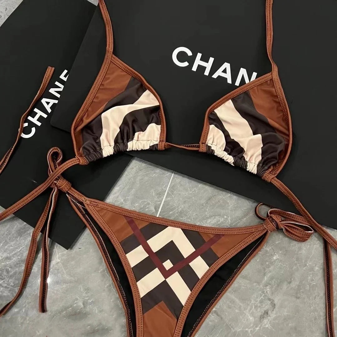 Brand Luxury Design  Summer Bikini 2 Piece Set For Women Sexy Swimwear Praia Swimsuit Ladies Biquini Maio Tankini Clothes