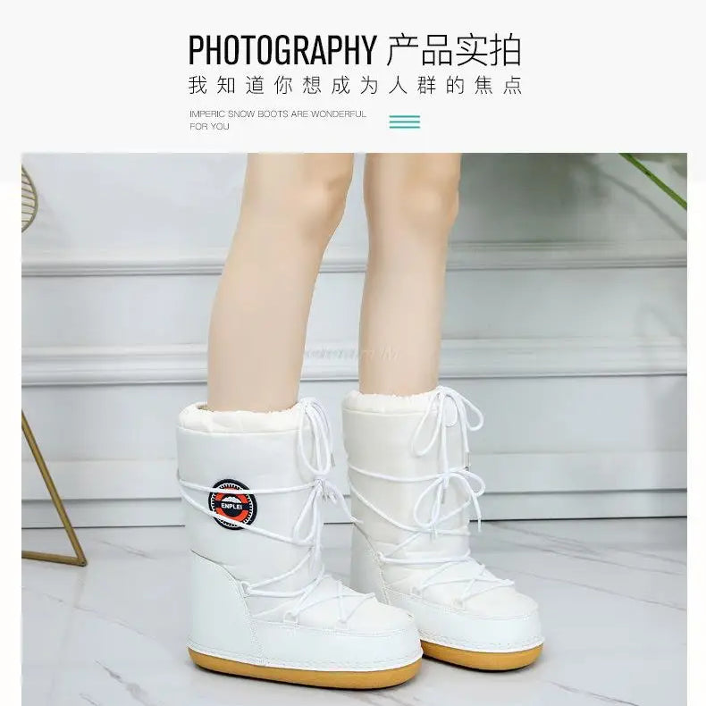Winter Snow Boots Women Warm Shoes Platform Moon Space Boots Female Velvet Fur Warm Ankle Boots Snowboots