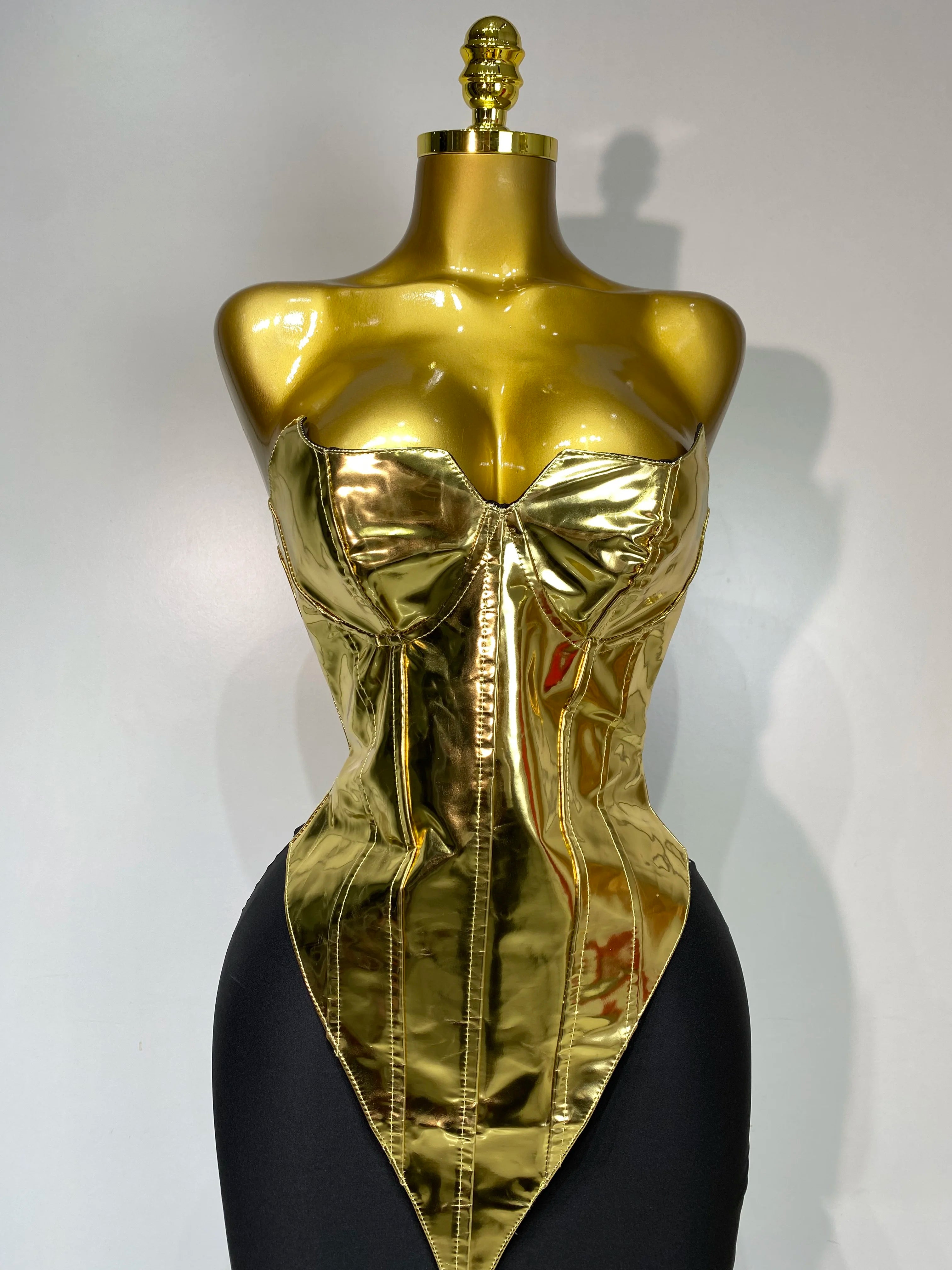 High Quality Women Sexy Strapless Gold Two Piece Set Celebrity Elegant Evening Party Maxi Skirt Suit Luxury Birthday Club Gown