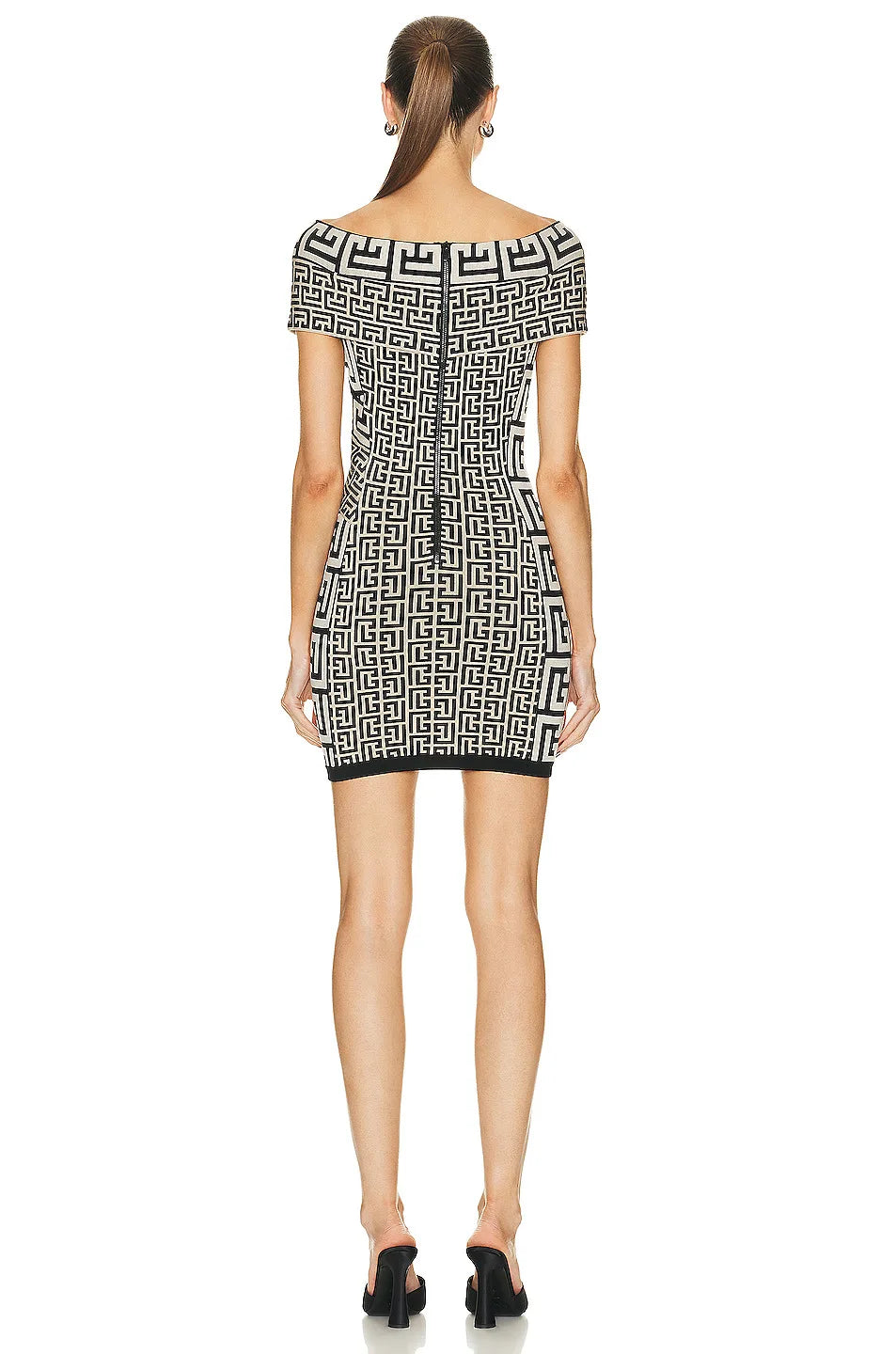 Women Sexy Slash Neck Off the Shoulder Bodycon Mini Bandage Dress Jacquard Elegant Evening Party Dress Wholesale