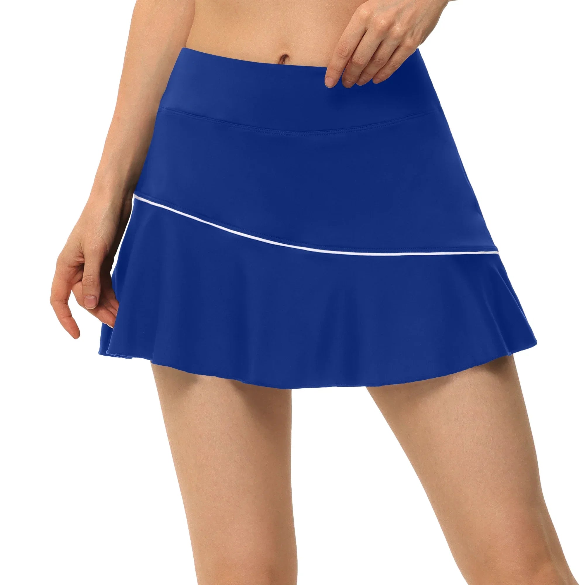 Allukasa Golf Sport Einfarbig Workout Volleyball S-5XL Tennis Running Skort Skirt Athletic Yoga2020 Athletisch Fitness Skirts Colorblue - white