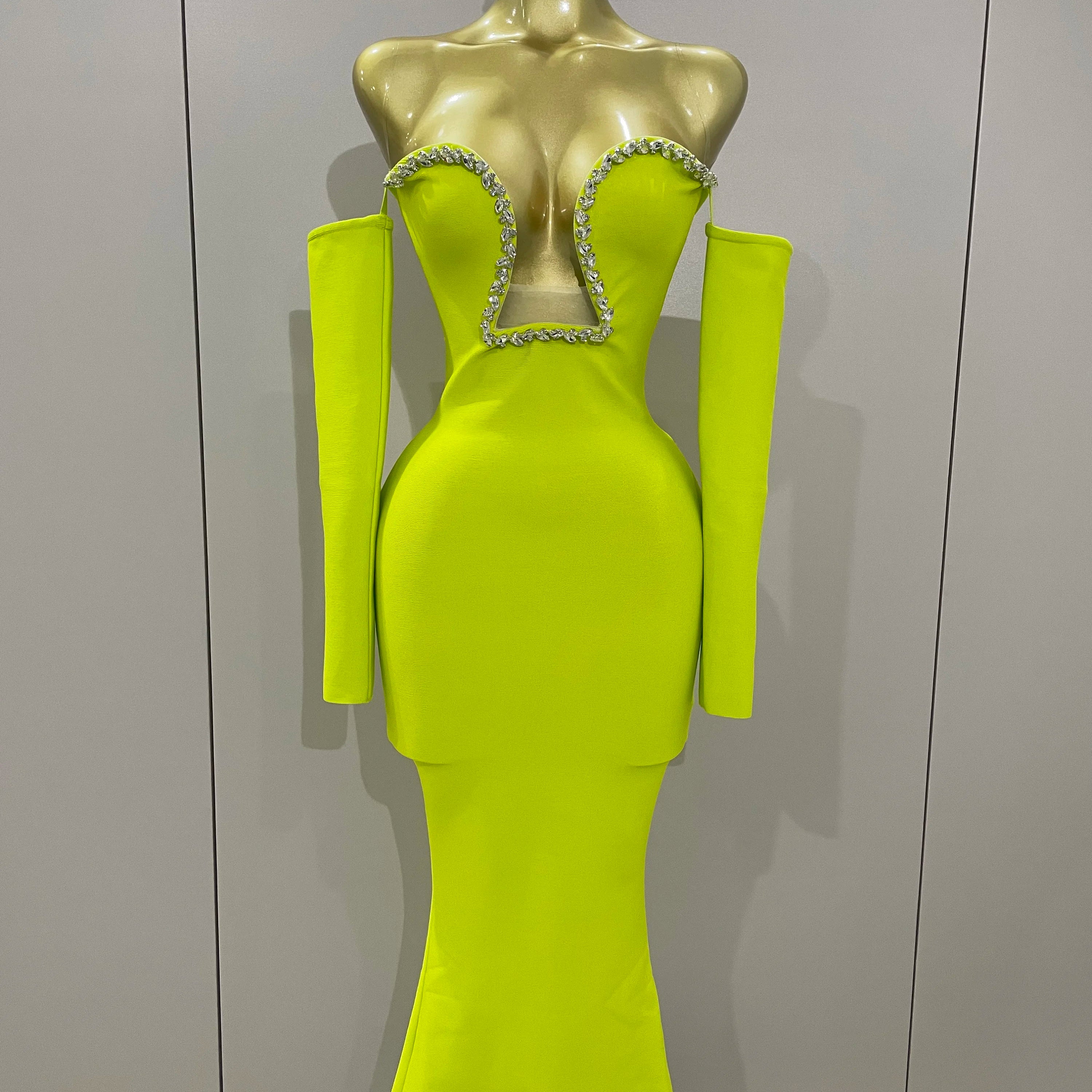 Sexy Off Shoulder Luxury Diamonds Long Bodycon Bandage Dress 2025Women Celebrity Elegant Prom Gown Birthday Club Cocktail Dress