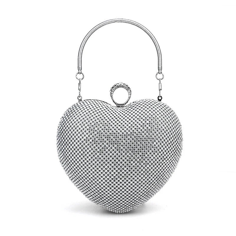 Rhinestones Women Bags Hollow Out Style Fashion Evening Bags Chain Shoulder Handbags Party Wedding Day Clutch Purse YM3109silver