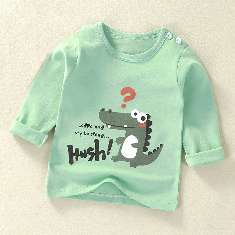 Children's Clothing Boys Girls T-Shirt kids clothes Cartoon Tops Long Sleeve Baby Clothing Autumn Winter Cotton Print Sweatshirt Style 6 thick