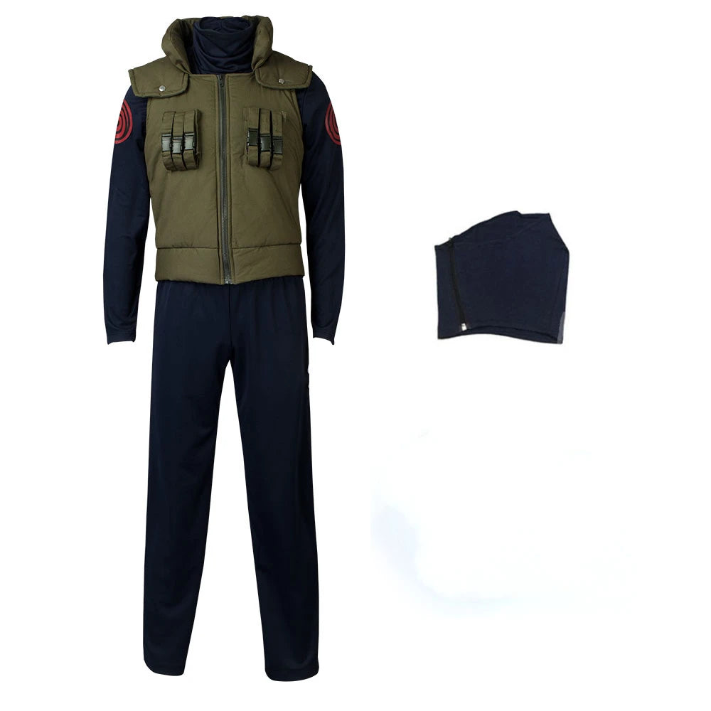 Anime Ninja Coat Cosplay Costume Kaka Halloween Clothes shi Vest Shirt Pant Headband Set For Kids Adult Plus Size Custom Made Set 2