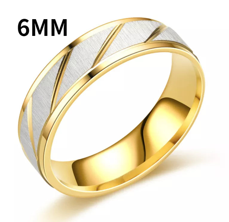 Unique Wave Pattern Couple Rings For Men Women High Quality Stainless Steel Ring Engagement Wedding Rings Jewelry Male-6mm