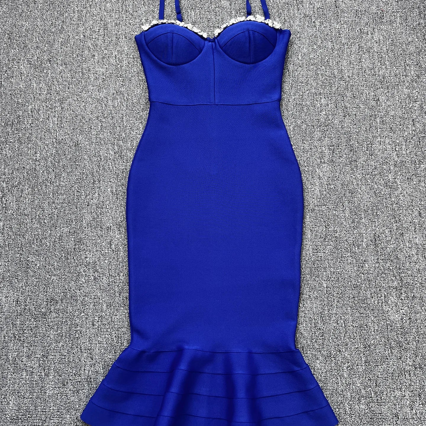 Women Sexy Long Style Fashion Bandage Dress Rayon Backless V Camisole Slim Bodycon Fashion Ruffle Edge Celebrity Party Dress