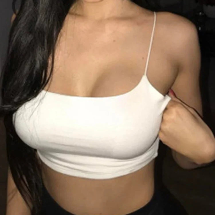 New Fashion Women Sexy Crop Tops Solid Summer Camis Women Casual Tank Tops Vest Sleeveless Crop Tops blusas WHITE