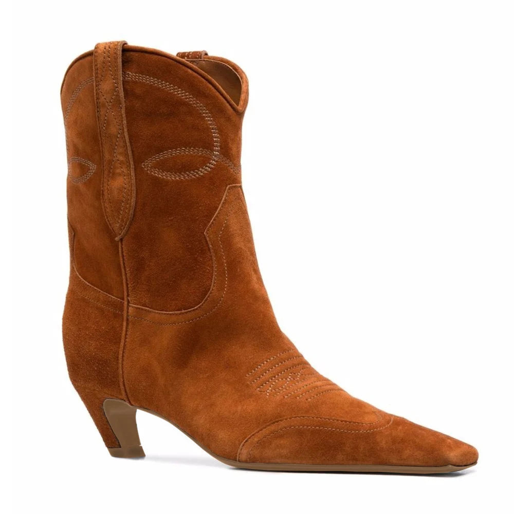 Autumn/Winter European American Women's Fashionable Comfort Versatile Short Ankle Boots Embroidered Western Boots