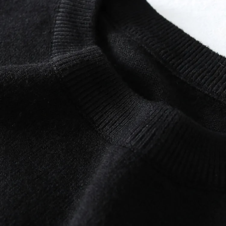 Black Floral Embroidery Pullover Women Boho Long Sleeve O Neck Autumn Winter Jumper Top Loose Knitted Sweaters